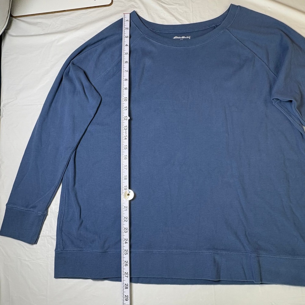 Eddie Bauer Mens XXL Blue Long Sleeve Crewneck Raglan Sweatshirt Pullover - Picture 2 of 7